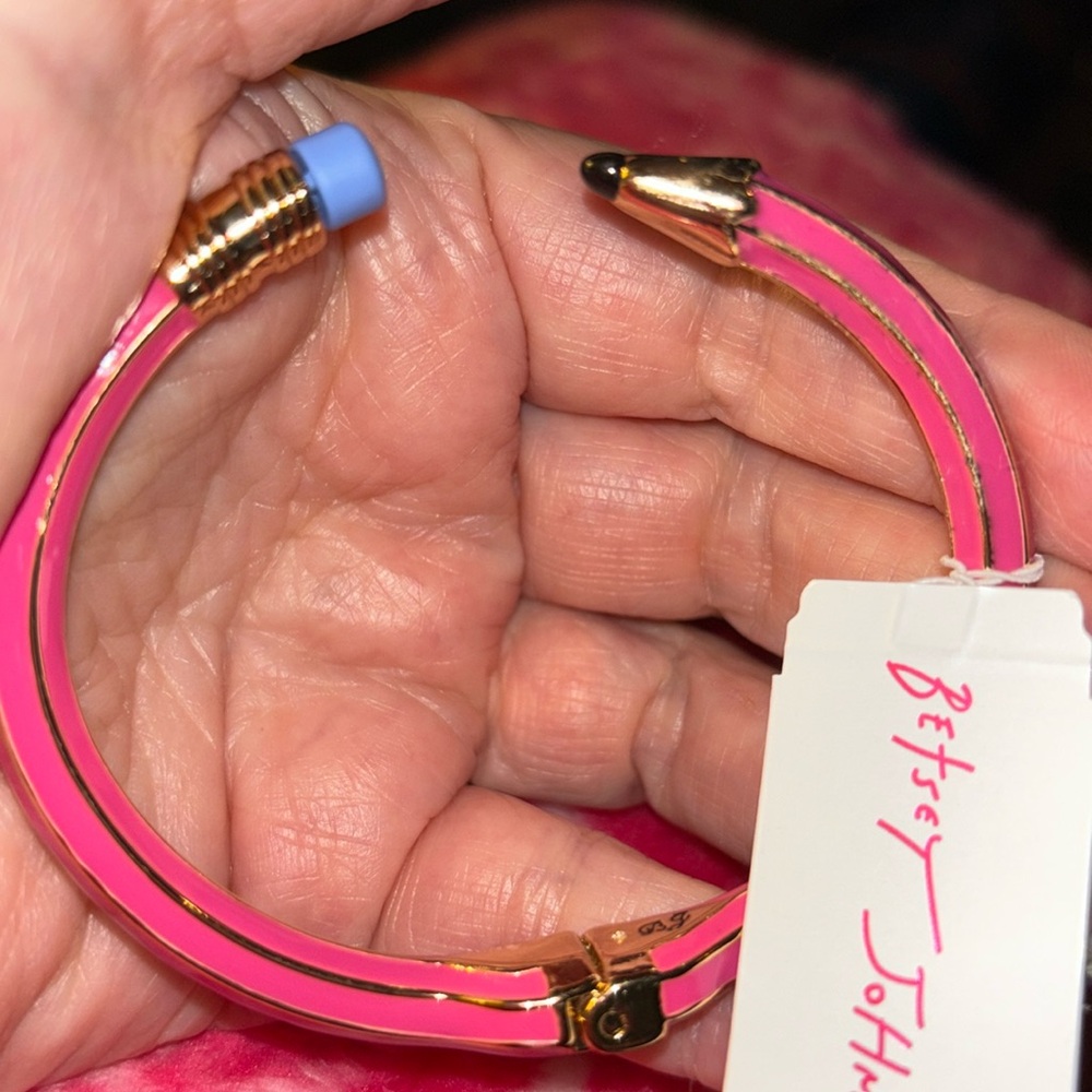 NWT Betsey Johnson Pink pencil bracelet.